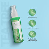 Tea Tree Water Facial Mist - Hydrating & Anti-Inflammatory Spray for Acne & Redness Relief, Blemish Treatment with Grapefruit & Juniperberry  - 120ml