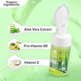 Aloe Vera Face Wash Mousse - Refreshing Cleanser with Vitamin E & Pro-Vitamin B5, Deep Pore Cleansing, Hydrates & Fights Breakouts, Soft & Glowing Skin - 120ml